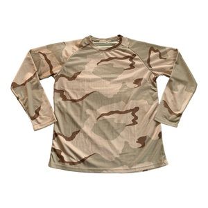 NWOT Mens Size L Desert Camo Long Sleeve Activewear Shirt Mesh Breathable